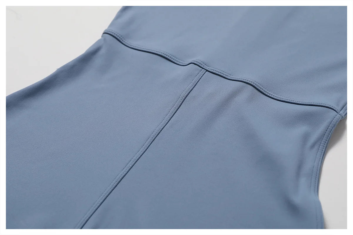 Women's Summer Short Sleeve Yoga Jumpsuit – Zipper Front Fitness Bodysuit for Workout & Dance