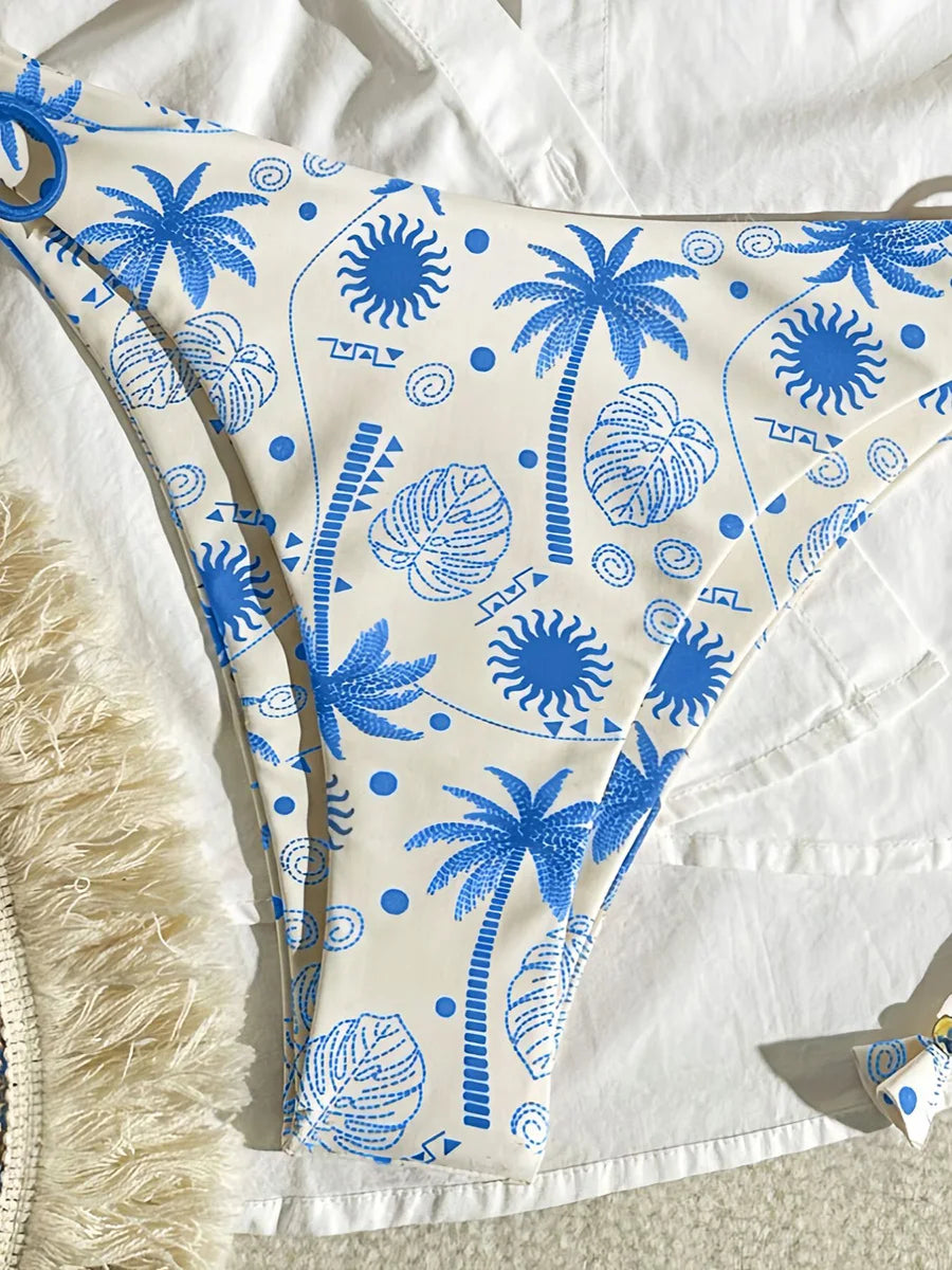 Brazilian Micro Bikini Set – Push-Up Print Swimwear for Women