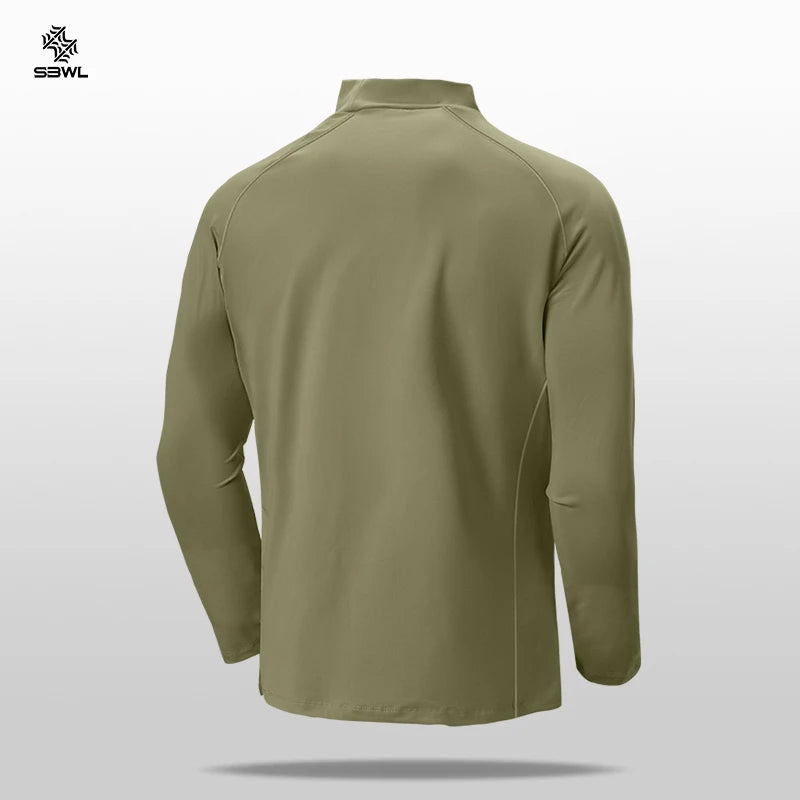 SBWL Men’s Long Sleeve Performance Sports Top – Quick-Dry Outdoor Fitness Shirt