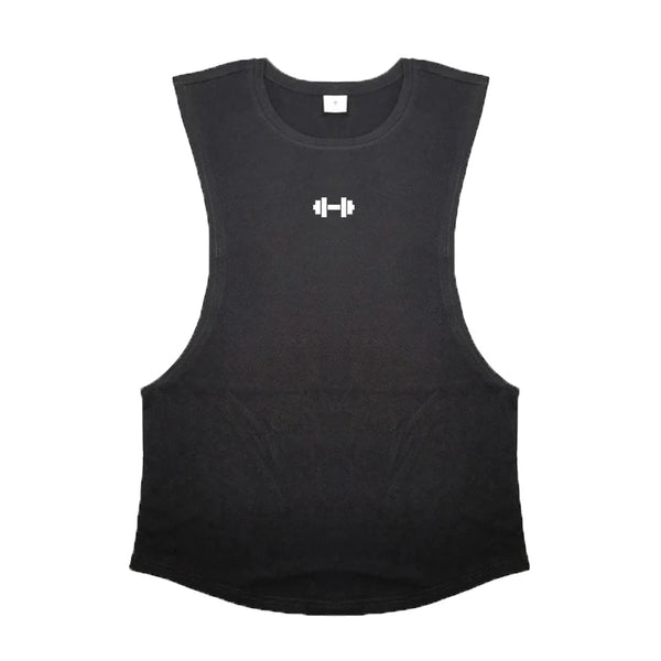 Gym Fitness Training Vests Cotton Breathable Side Slits Tank Top