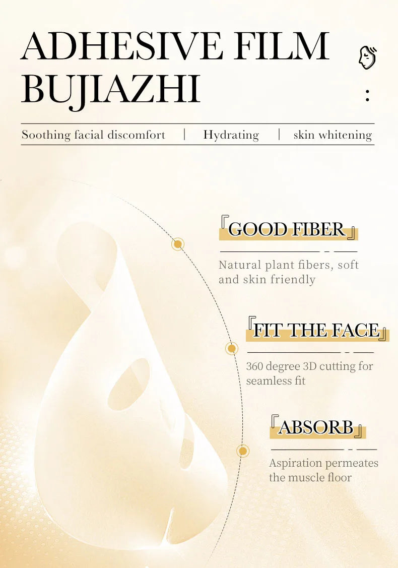 15pcs 24K Gold Hyaluronic Acid Face Mask Facial Firming Moisturizing Brightening Hydrating Facial Masks Skin Care Products