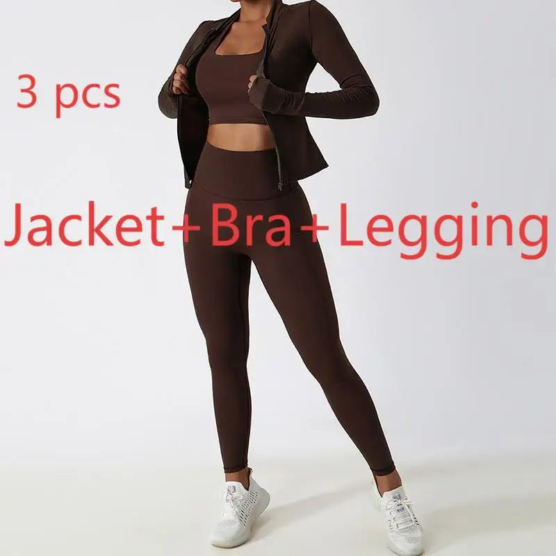 2/3PCS Women’s Yoga & Fitness Set – High-Waist Breathable Workout Tracksuit