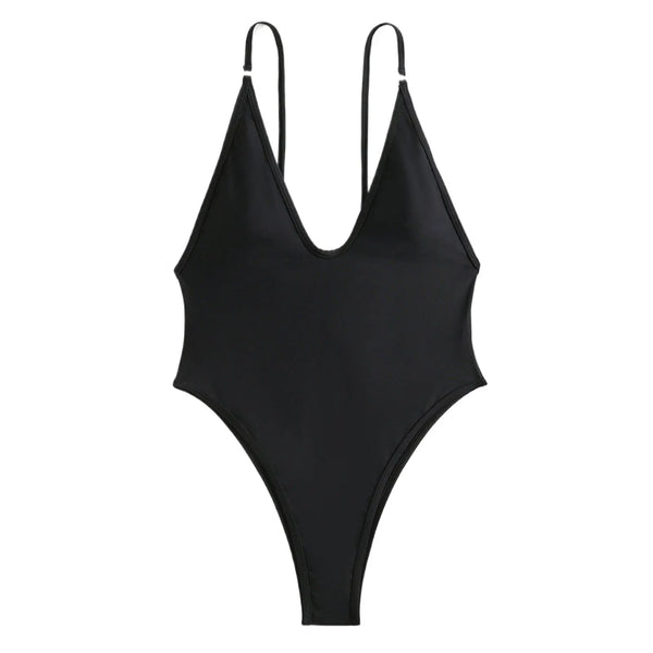 2024 Sleeveless Deep V Bodysuit Swimsuit