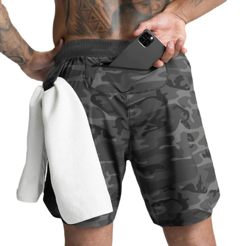 2024 Men’s Quick-Dry Woven Fitness Shorts – Solid Color Casual Sportswear