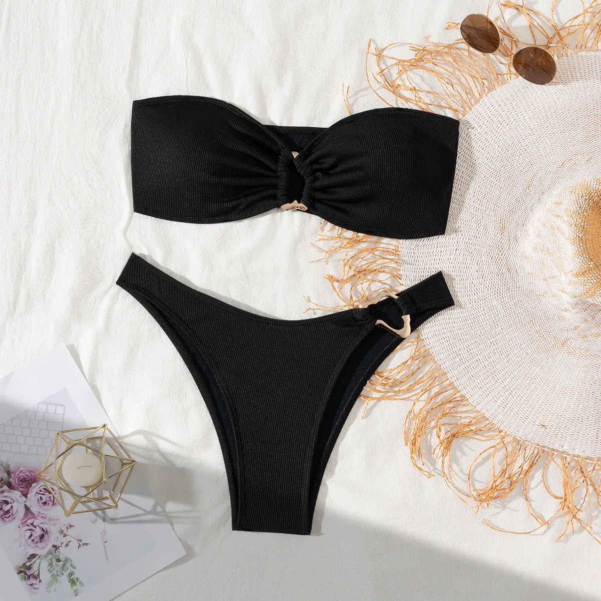 2025 Push-Up Micro Sexy Bandeau Brazilian Thong Swimwear for Women"