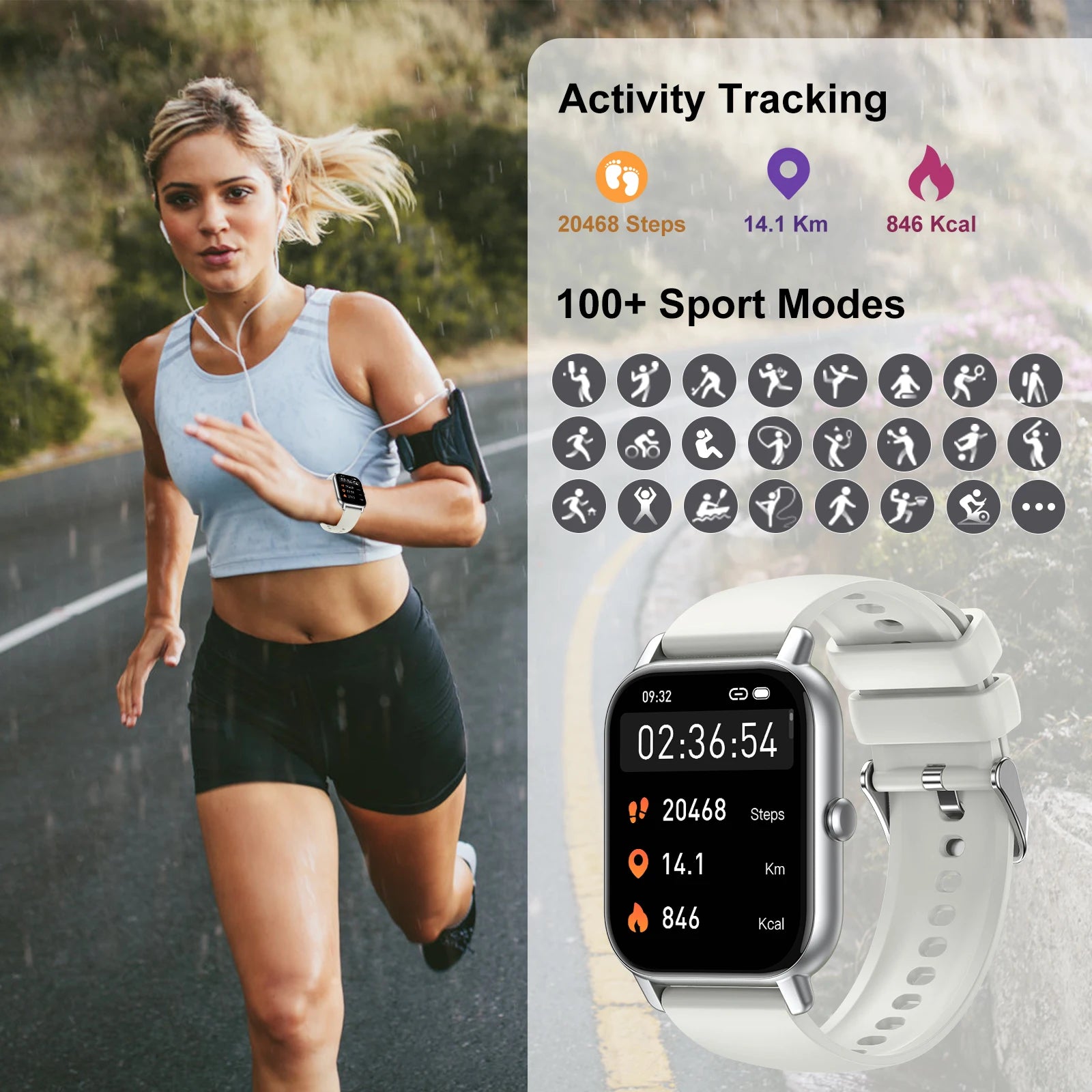 Jxrev 1.85" Sports Smartwatch