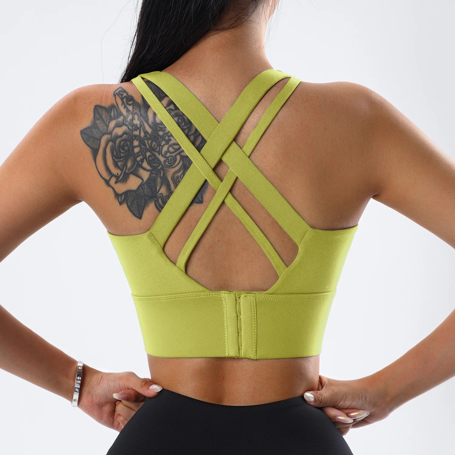 Women's High Impact Push-Up Sports Bra – Back Closure Gym Crop Top for Fitness & Yoga