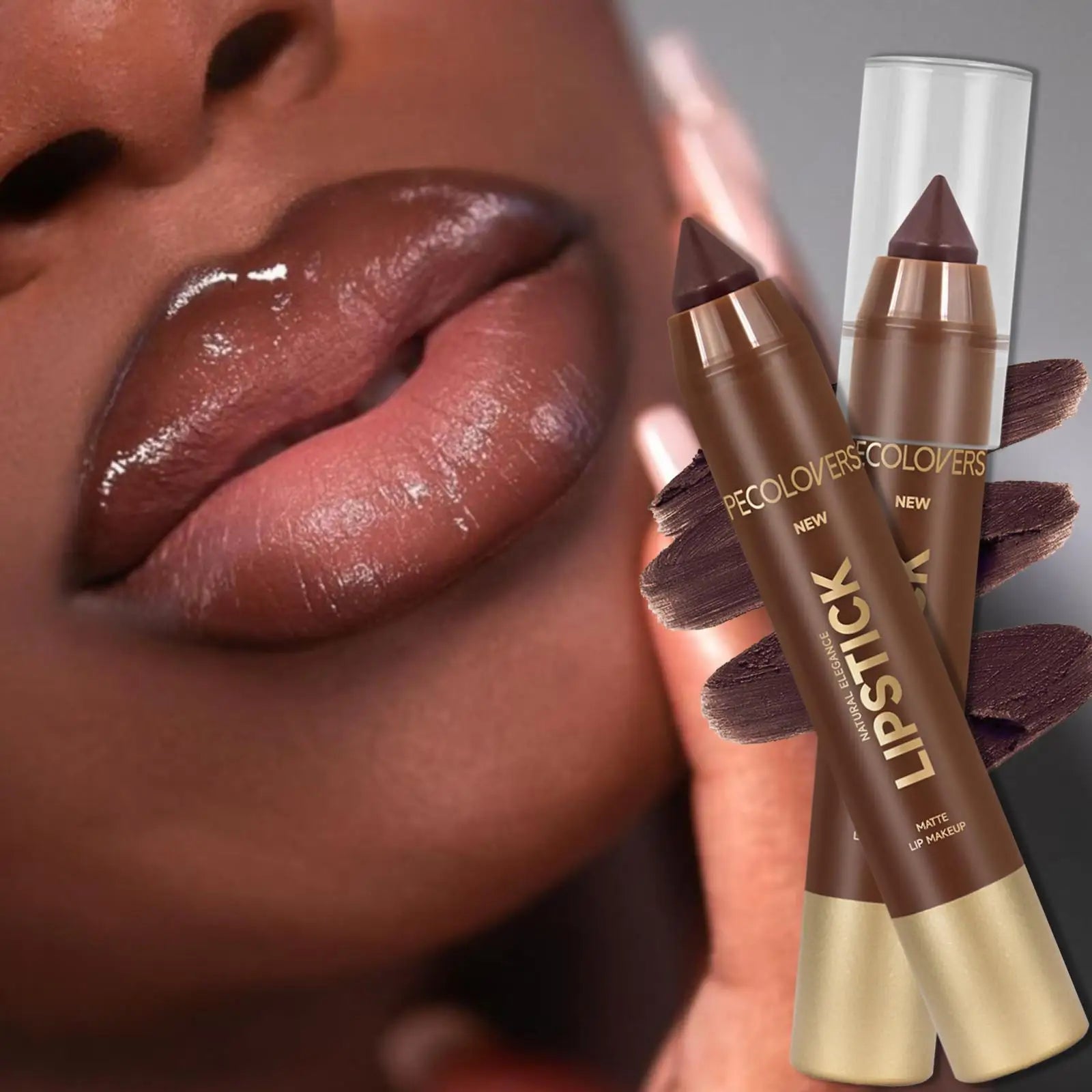 Soft Matte Lip Contour Crayon – Fine Tip Lip Liner Pen in Sexy Brown & Red Shades