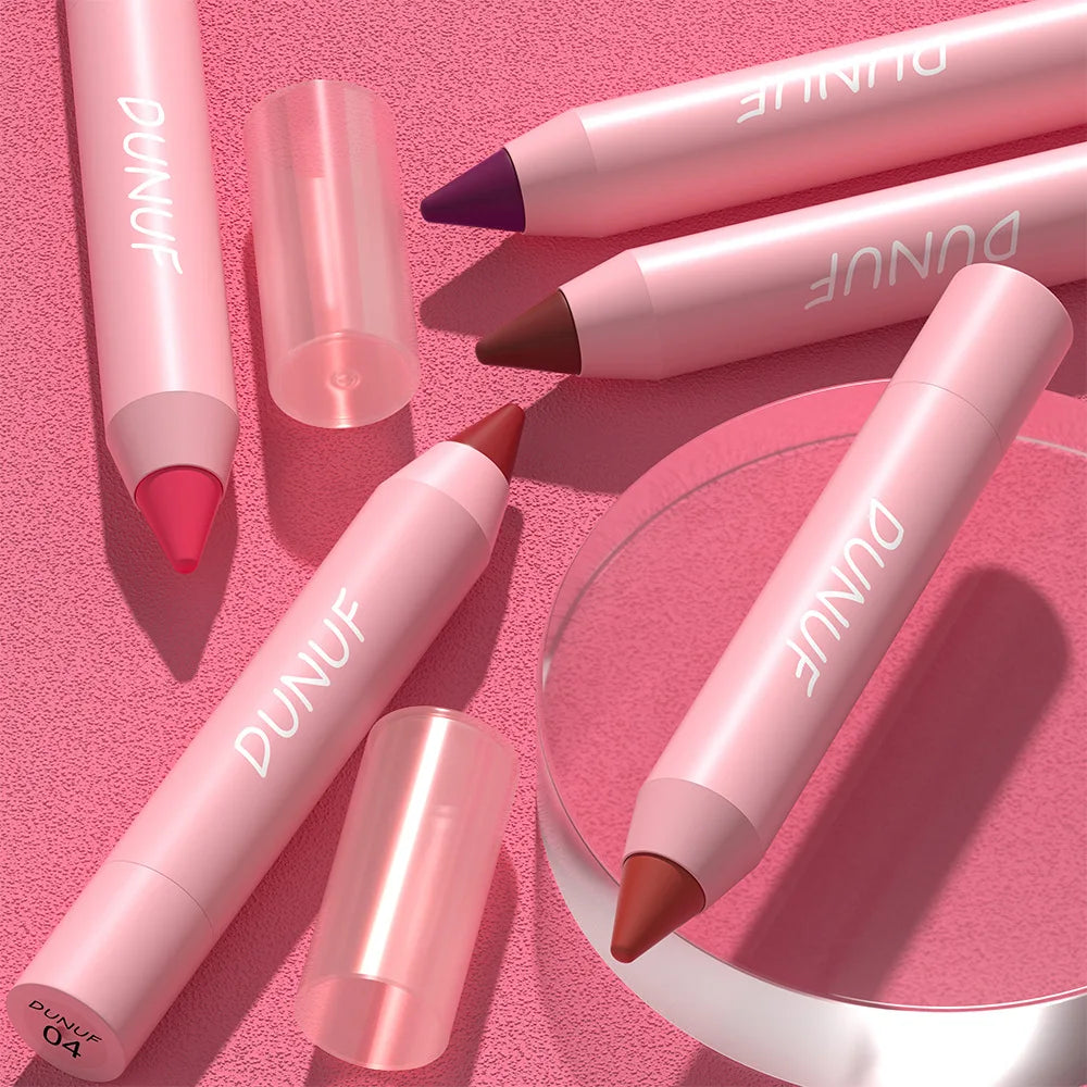 Matte Velvet Lipstick Pencil – Waterproof Lip Contour & Tint Lipliner Pen (18 Colors)