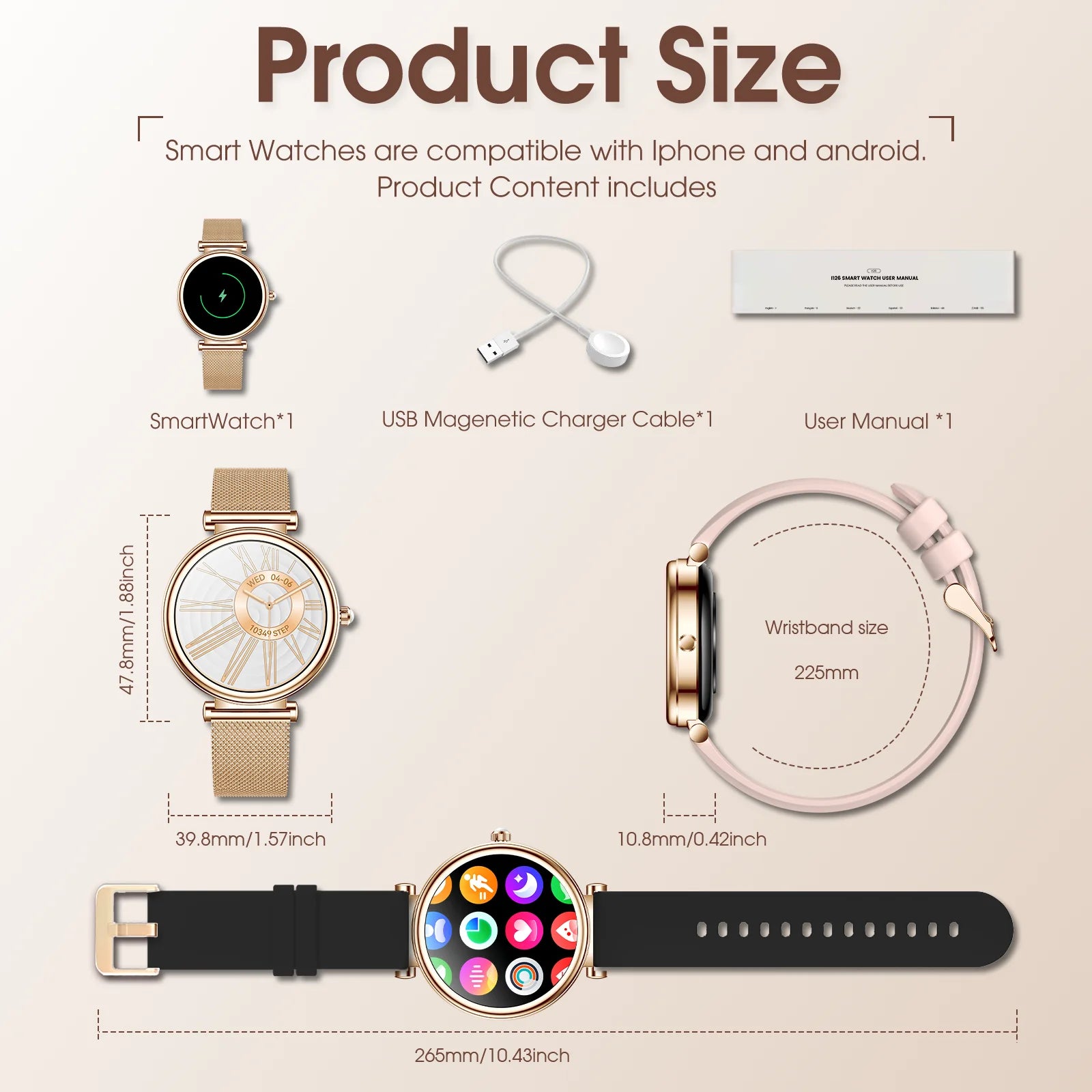 Women’s 1.2" Smart Fitness Watch