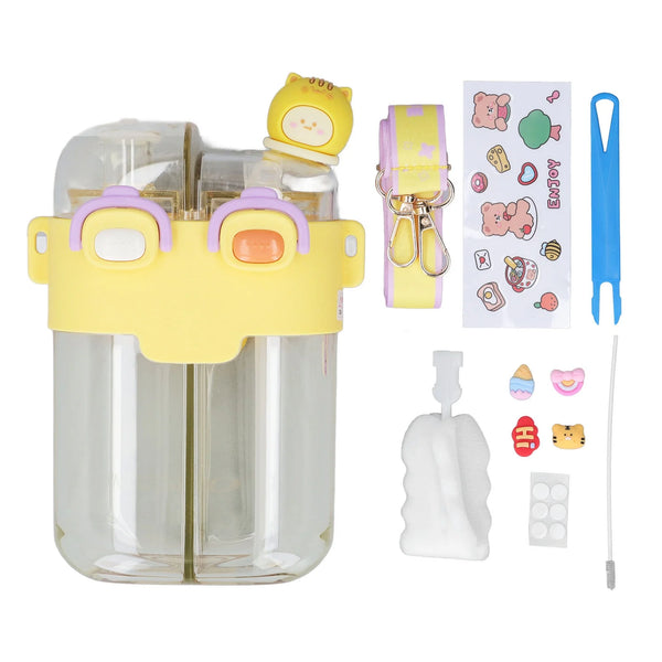 Portable Cartoon Kids Water Bottle with Straw