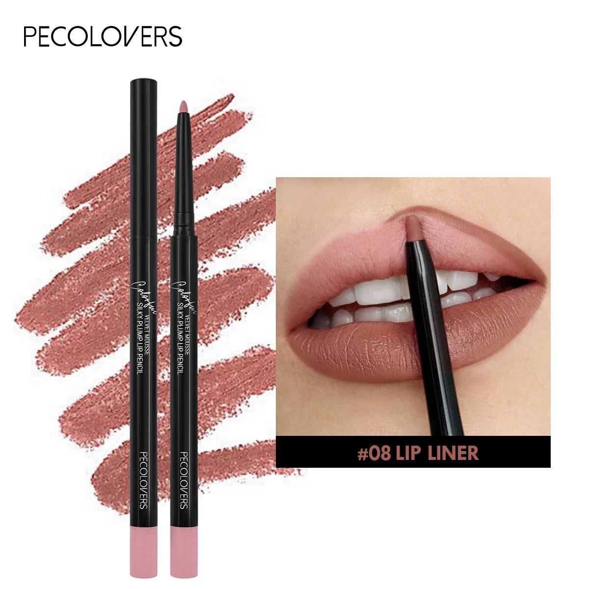 Waterproof Matte Lipliner Pencil – Long-Lasting Red Tint Lipstick & Moisturizing Lip Contour
