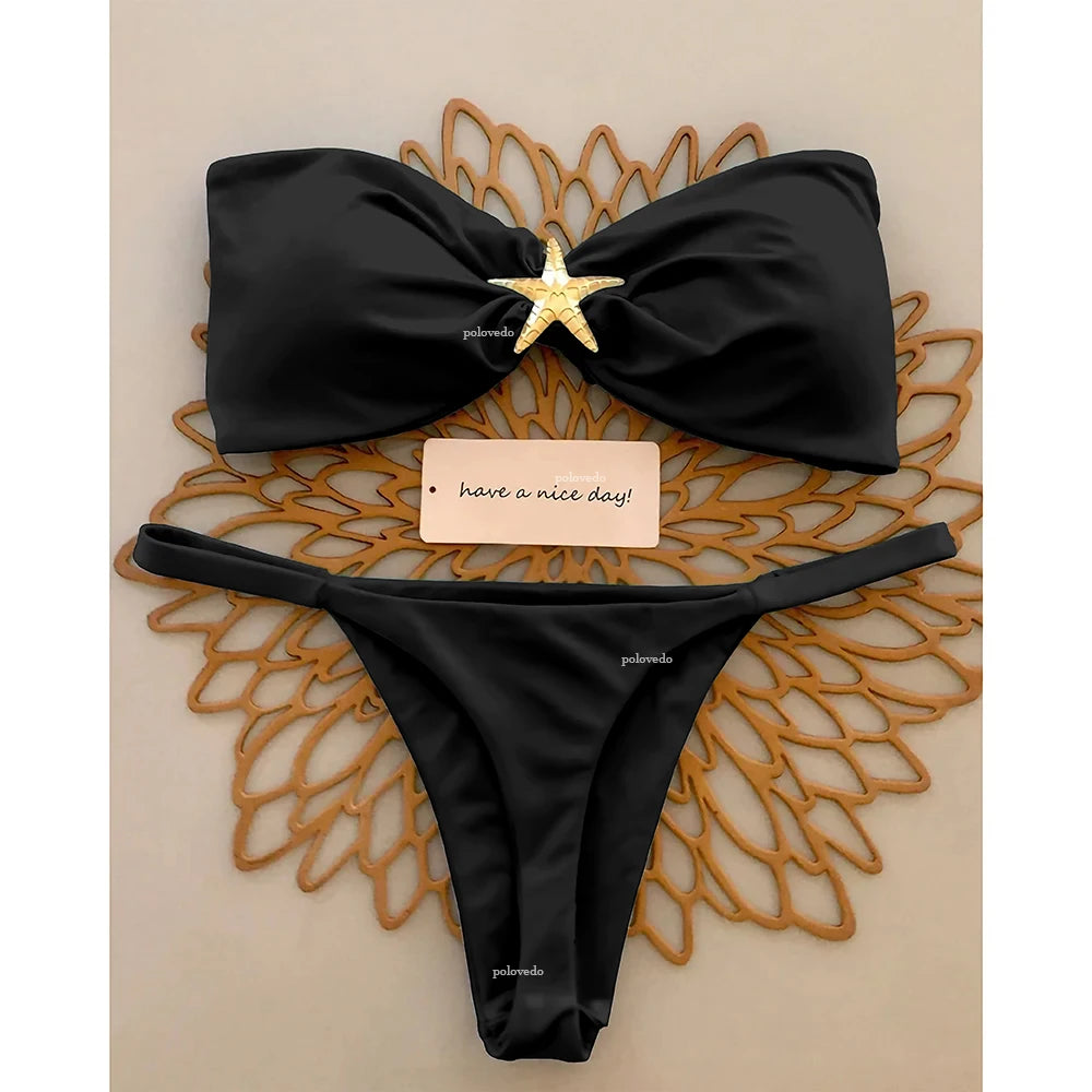 2025 Push-Up Micro Bikini Set – Sexy Bandeau Brazilian Swimwear for Women