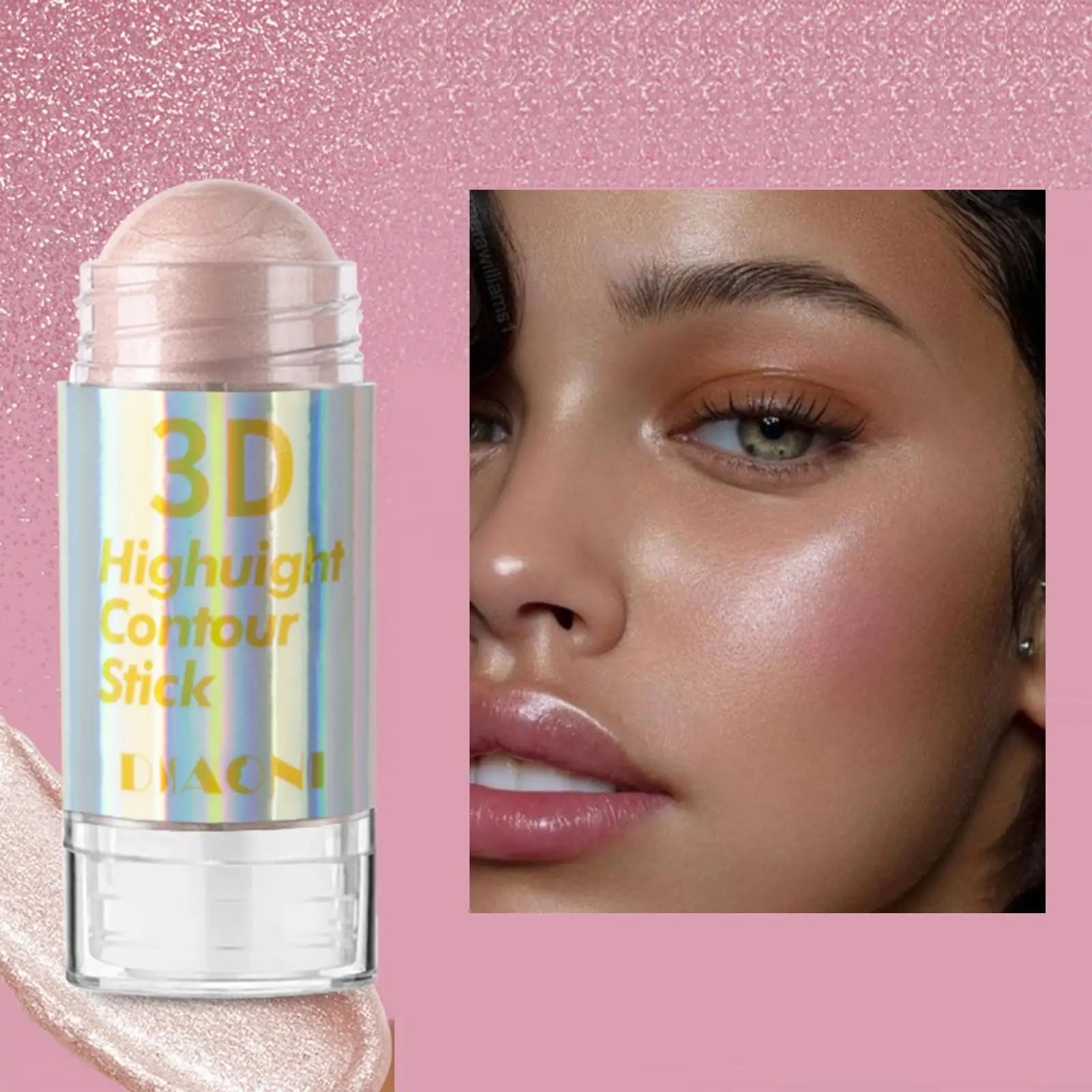 GlowPro 3D Shimmer Highlighter Stick – Face Brightening, Contour & Concealer Makeup Bar