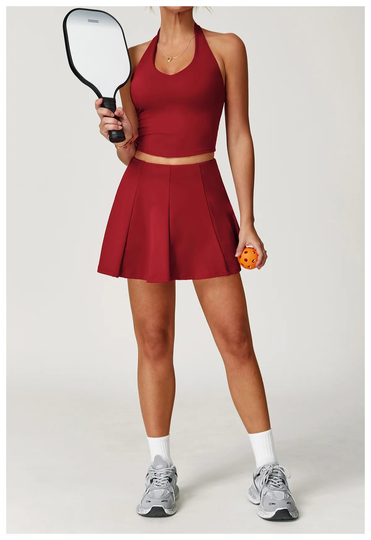 2025 2PCS Women's Active Set – Sports Bra & High-Waist Bottom Skirt