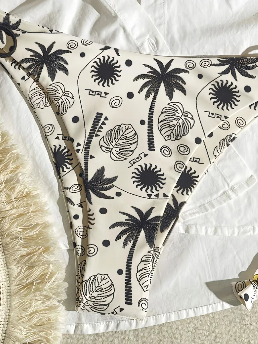 Brazilian Micro Bikini Set – Push-Up Print Swimwear for Women