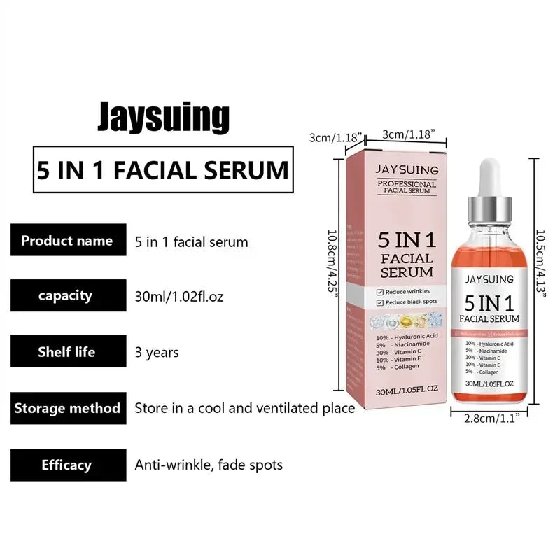 5-in-1 Facial Serum with Hyaluronic Acid & Retinol