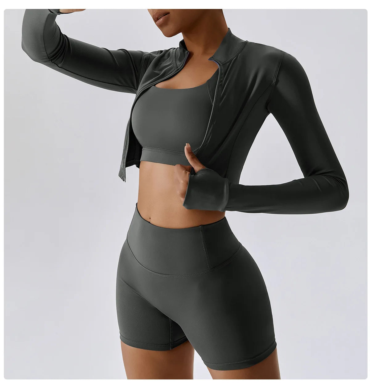 3PCS Women’s Yoga & Fitness Set – High-Waist Breathable Workout Suit