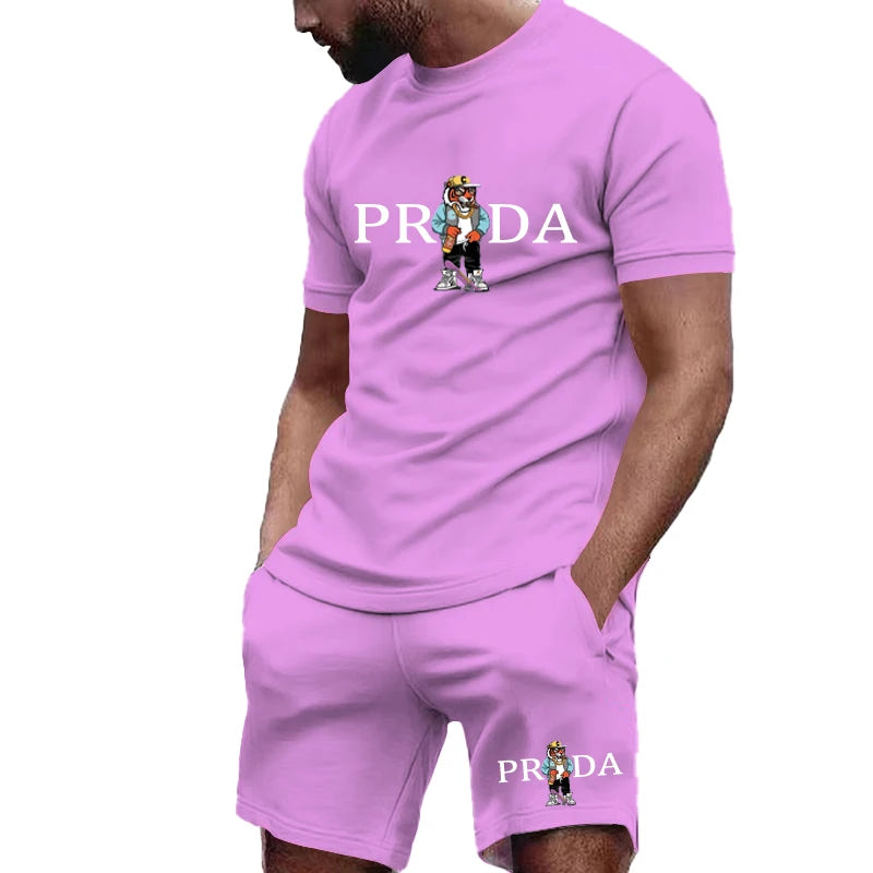 Men's Stylish Summer Sports Set – Breathable O-Neck T-Shirt & Shorts Outfit