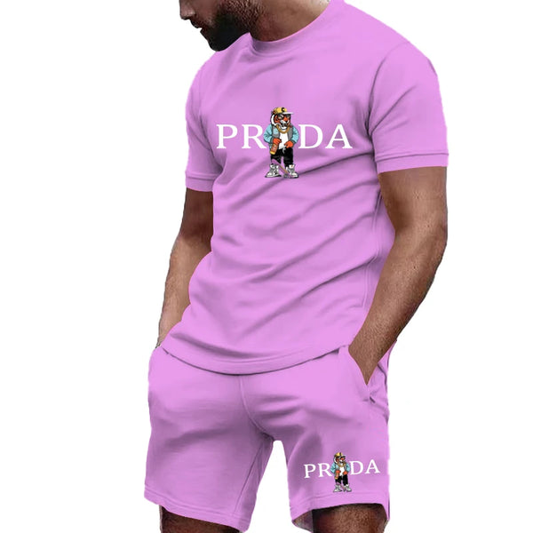 Men's Stylish Summer Sports Set – Breathable O-Neck T-Shirt & Shorts Outfit