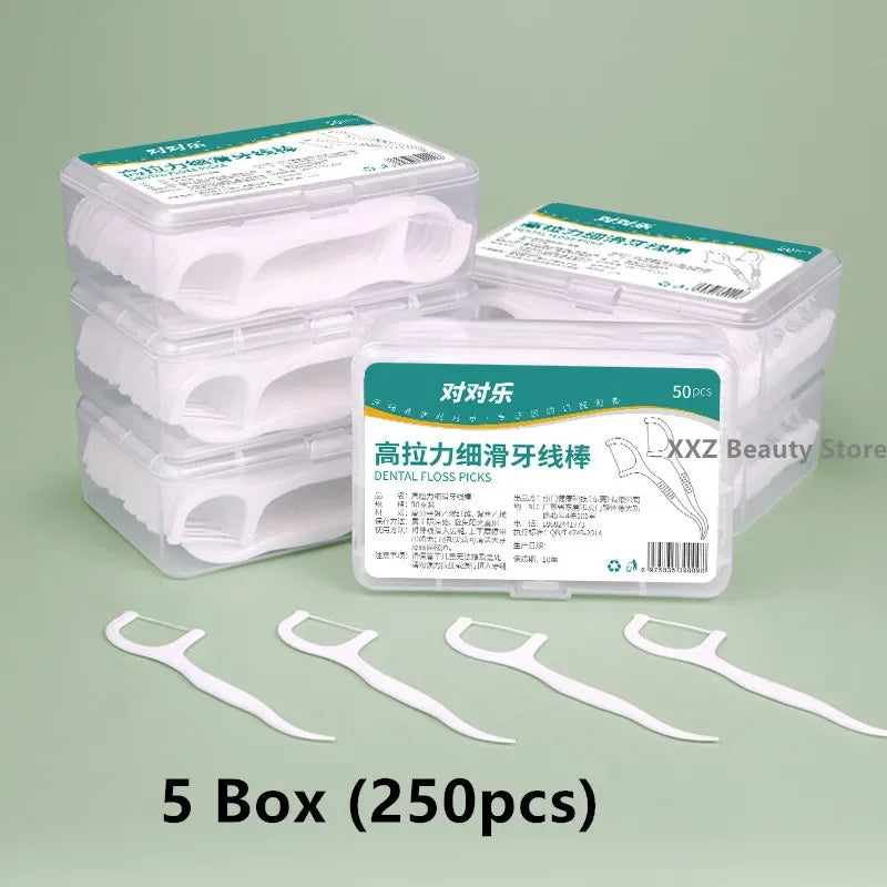 Portable Disposable Dental Floss Sticks (1/2/5/10 Box)