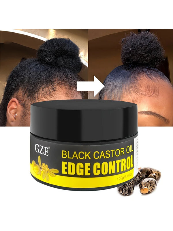 GZE African Black Castor Extra Hold Gel – Braid, Loc & Twist Styling Gel with Coconut Oil for Frizz & Edge Control