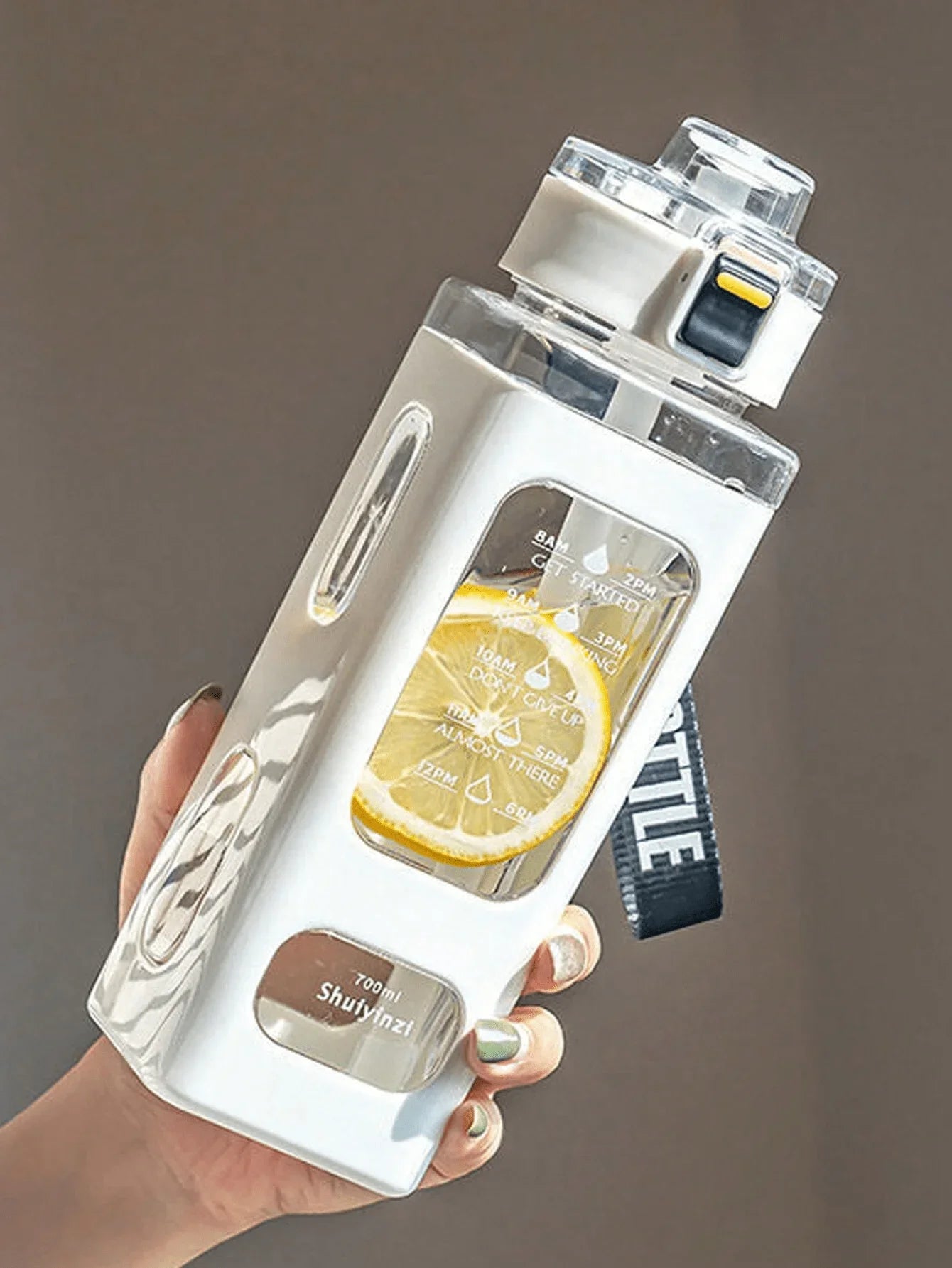 White Water Bottle with Time Marker