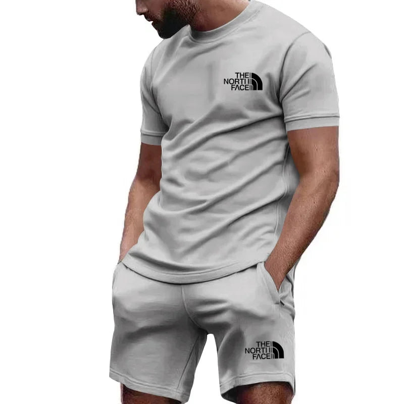 Men’s Summer Quick-Dry Sportswear Set – 2-Piece Fitness T-Shirt & Shorts Outfit