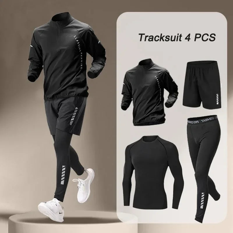 2025 Men’s Quick-Dry Sportswear Set – 1-4 Piece Outdoor Running & Workout Suit