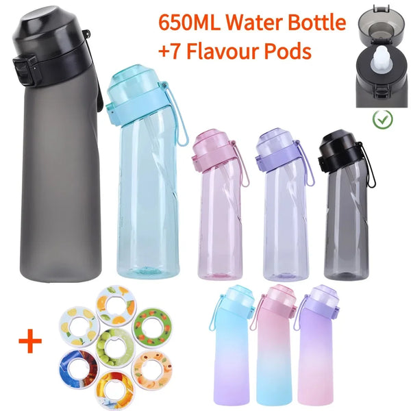 650ml Flavored Water Bottle with 7 Pods – Frosted Black