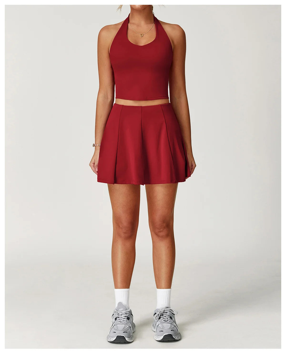 2025 2PCS Women's Active Set – Sports Bra & High-Waist Bottom Skirt