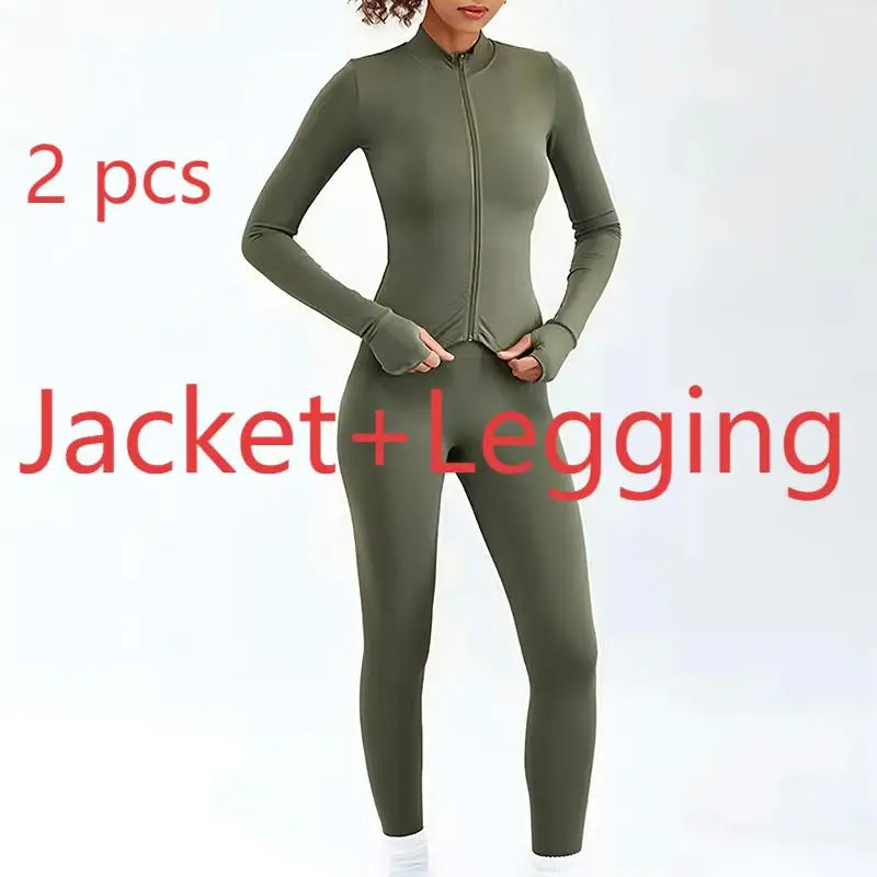 2/3PCS Women’s Yoga & Fitness Set – High-Waist Breathable Workout Tracksuit