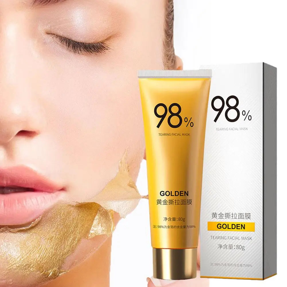 80g Gold Peel Mask Deep Cleansing Tightens Facial Mask Lightens Blackheads Cleanses Pores Tightens Cleans Deep Nose Pores