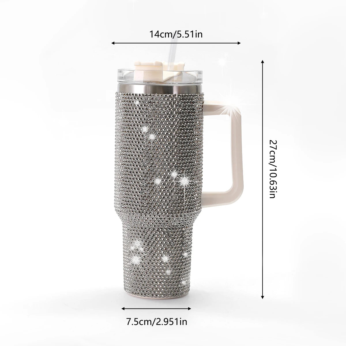 40oz Sparkling Studded Insulated Tumbler with Lid