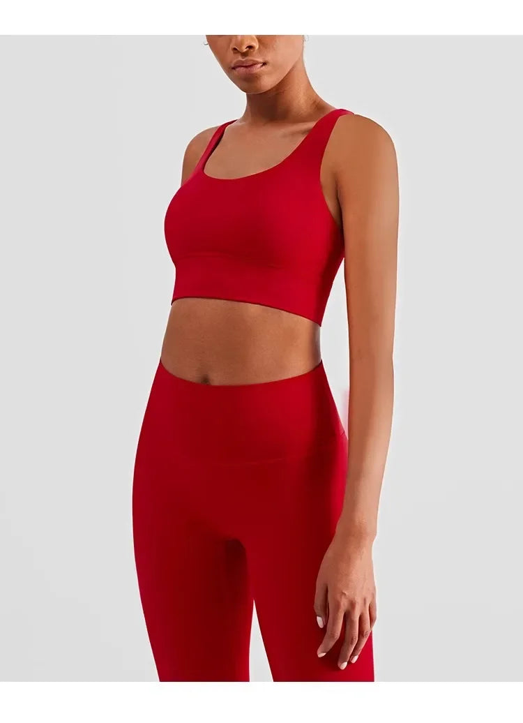 Women’s 2-Piece Yoga & Fitness Set – Push-Up Sports Bra & High-Waist Leggings