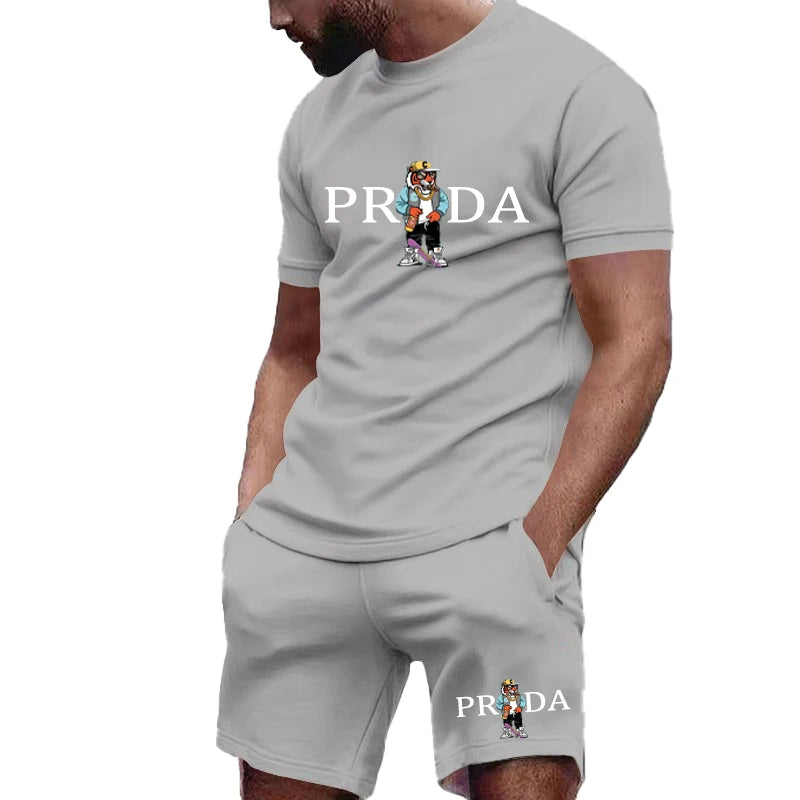 Men's Stylish Summer Sports Set – Breathable O-Neck T-Shirt & Shorts Outfit