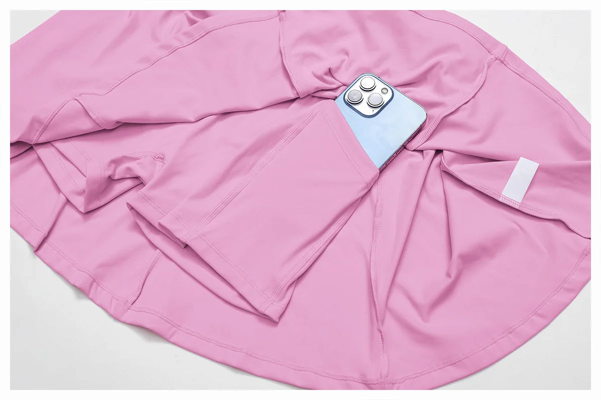 2025 2PCS Women's Active Set – Sports Bra & High-Waist Bottom Skirt