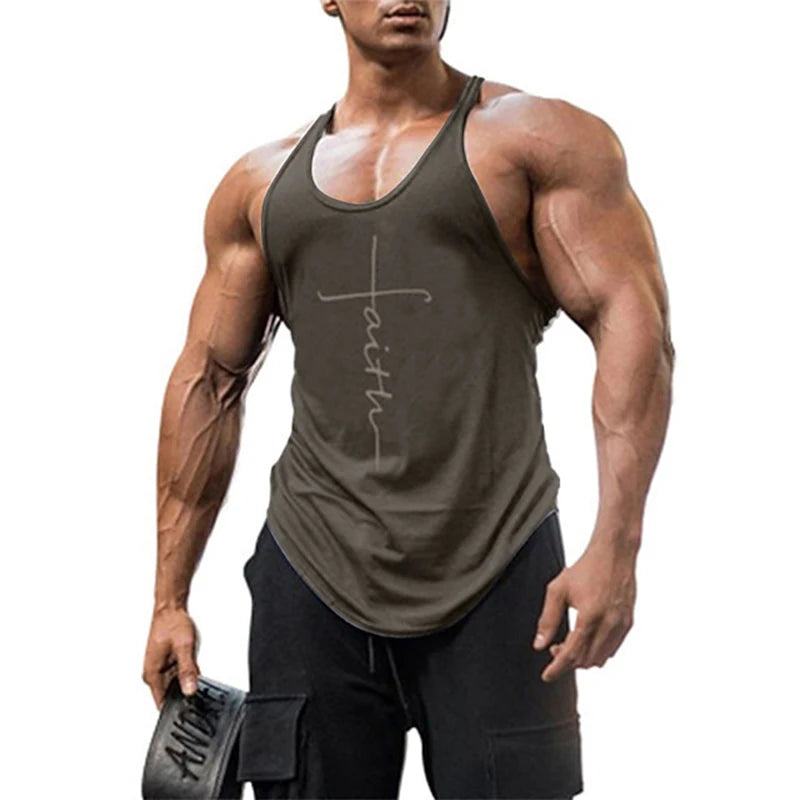 2025 Men’s Bodybuilding Tank Top – Cotton Sleeveless Gym Singlet (Copy)