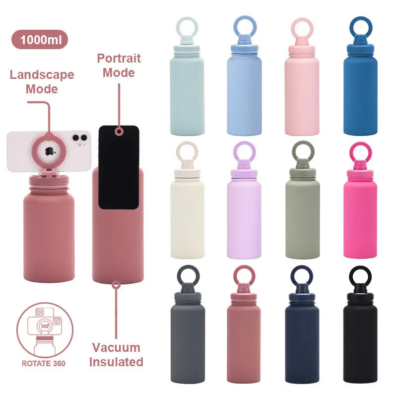 32oz Insulated Stainless Steel Bottle with Phone Holder