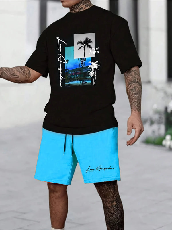 2025 Men’s Summer Set – 3D Printed T-Shirt & Beach Casual Shorts