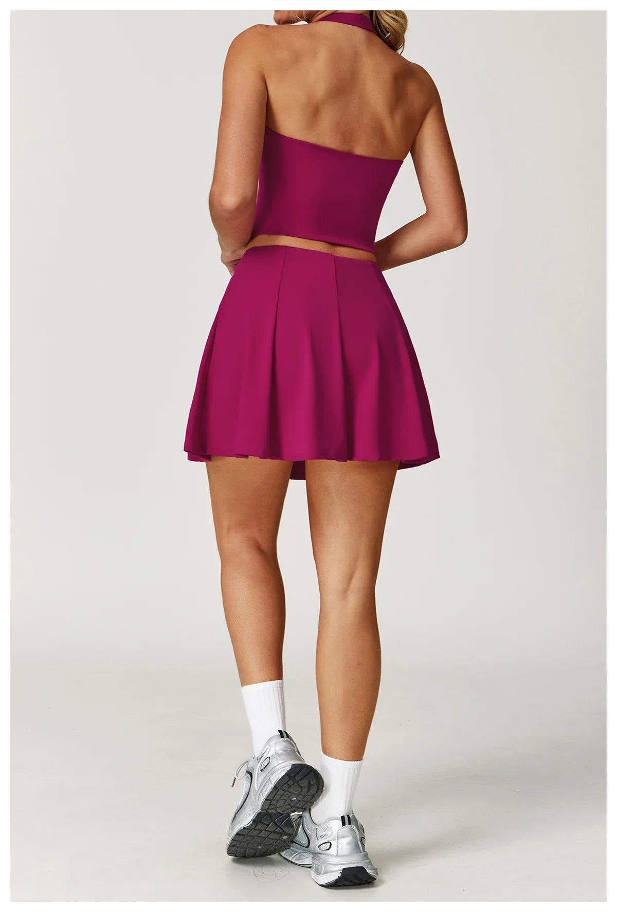 2025 2PCS Women's Active Set – Sports Bra & High-Waist Bottom Skirt