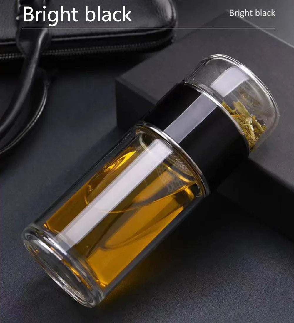 350ML/500ML Double Glass Water Bottle High Quality With Case Tea Drink Bottle Infuser Tumbler Drinkware Waterbottle Eco-Friendly