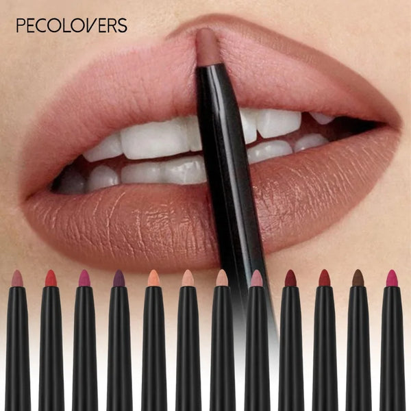 Waterproof Matte Lipliner Pencil – Long-Lasting Red Tint Lipstick & Moisturizing Lip Contour
