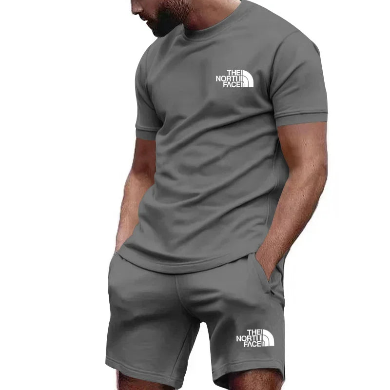 Men’s Summer Quick-Dry Sportswear Set – 2-Piece Fitness T-Shirt & Shorts Outfit