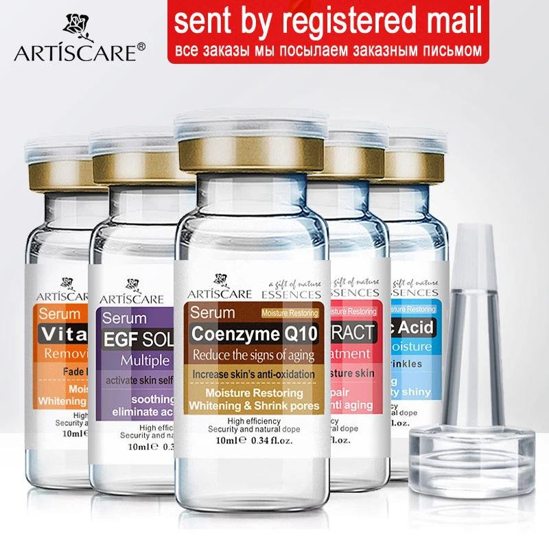 ARTISCARE 5-Piece Hydrating Face Serum Set – VC & Hyaluronic Acid Essence for Moisturizing & Skin Radiance