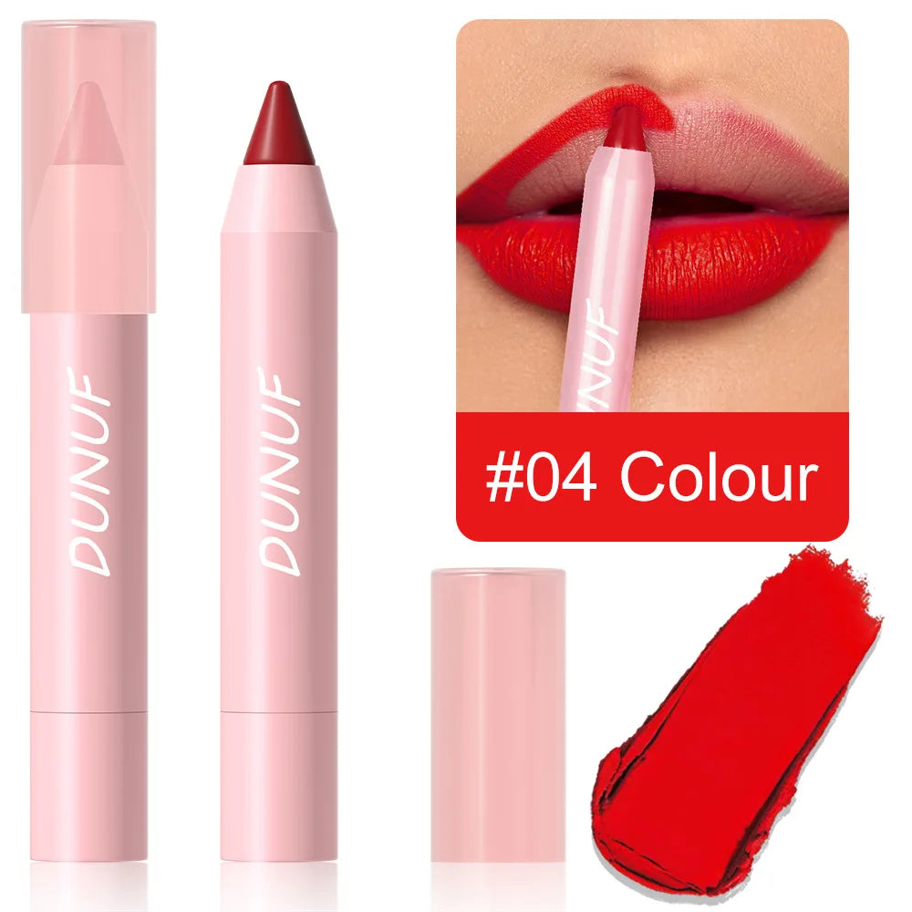 Matte Velvet Lipstick Pencil – Waterproof Lip Contour & Tint Lipliner Pen (18 Colors)