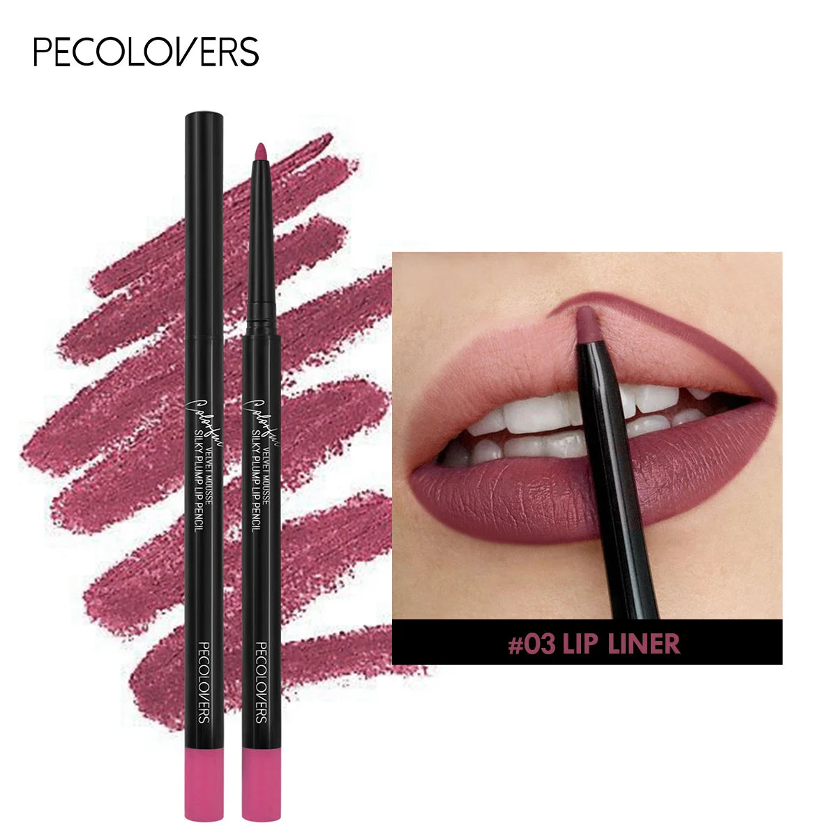 Waterproof Matte Lipliner Pencil – Long-Lasting Red Tint Lipstick & Moisturizing Lip Contour