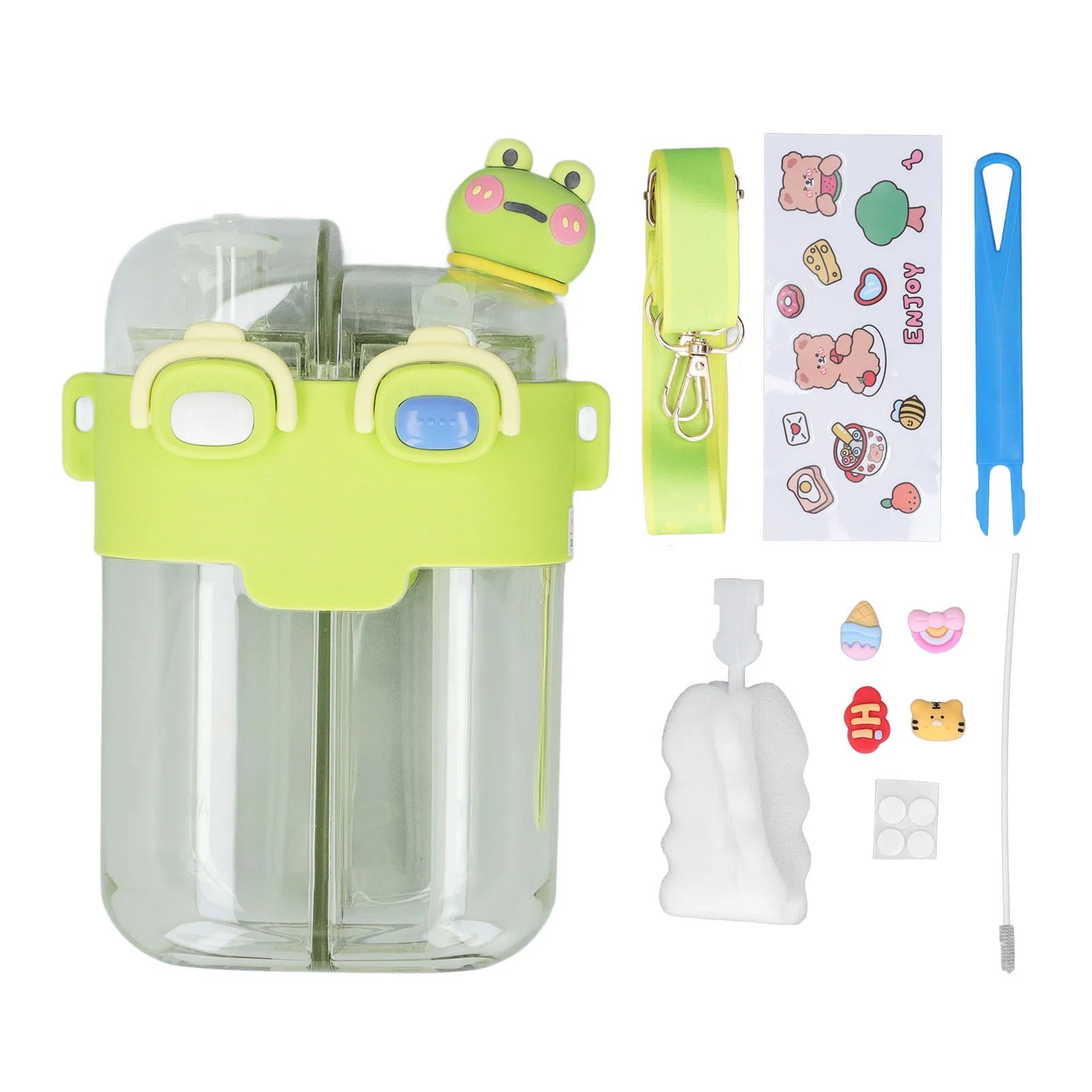 Portable Cartoon Kids Water Bottle with Straw