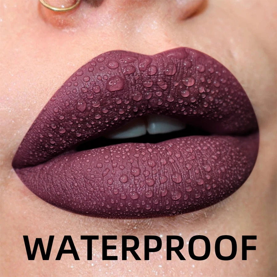 Matte Velvet Liquid Lipstick –  Waterproof Lip Gloss Set for Bold & Nude Looks