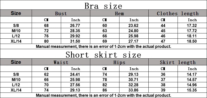 2025 2PCS Women's Active Set – Sports Bra & High-Waist Bottom Skirt